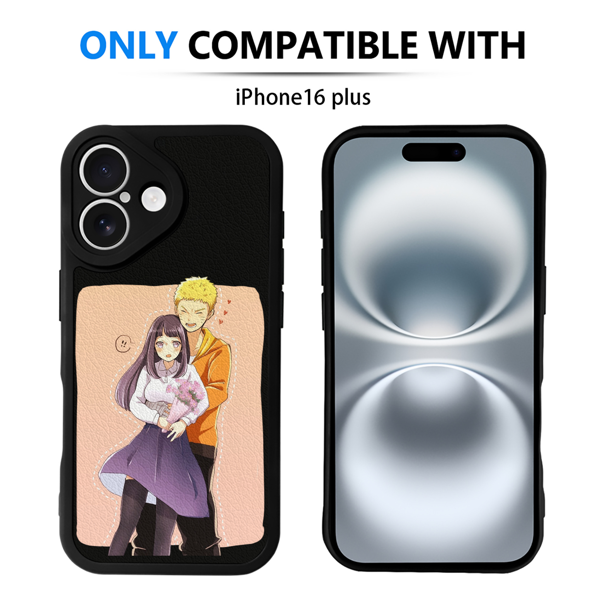 （画像用） NARUTO -ナルト- 日向ヒナタ Hyūga Hinata 【iPhone 16シリーズ対応】シリコンスマホケース（レザー調） 材質：シリコン